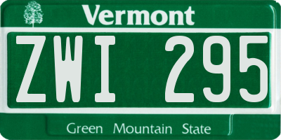VT license plate ZWI295