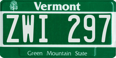 VT license plate ZWI297