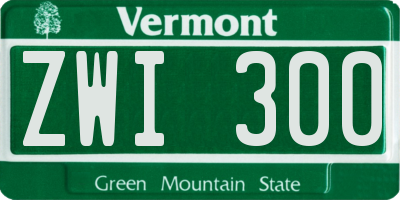VT license plate ZWI300