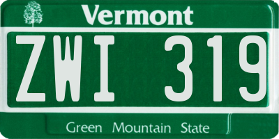 VT license plate ZWI319