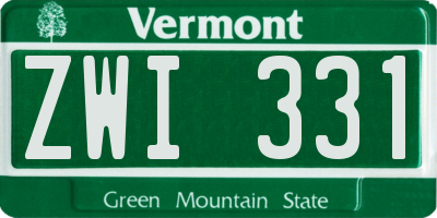 VT license plate ZWI331