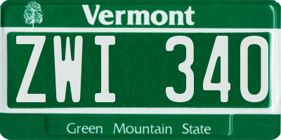 VT license plate ZWI340