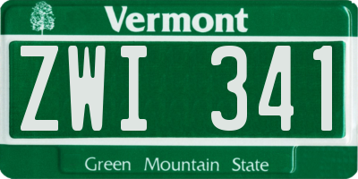 VT license plate ZWI341