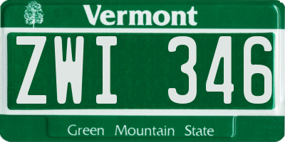 VT license plate ZWI346