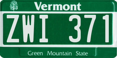 VT license plate ZWI371