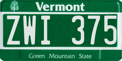 VT license plate ZWI375