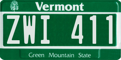 VT license plate ZWI411