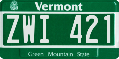 VT license plate ZWI421