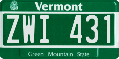 VT license plate ZWI431