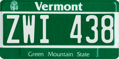 VT license plate ZWI438