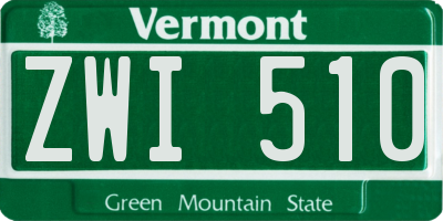 VT license plate ZWI510