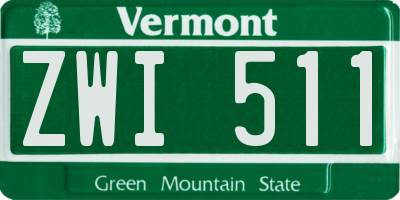 VT license plate ZWI511