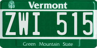 VT license plate ZWI515