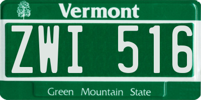 VT license plate ZWI516