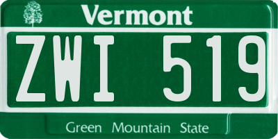 VT license plate ZWI519