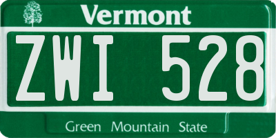VT license plate ZWI528