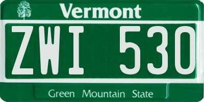 VT license plate ZWI530