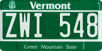 VT license plate ZWI548