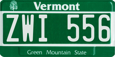 VT license plate ZWI556
