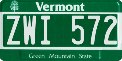 VT license plate ZWI572