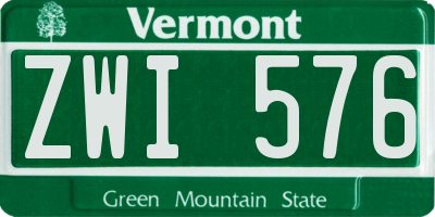 VT license plate ZWI576