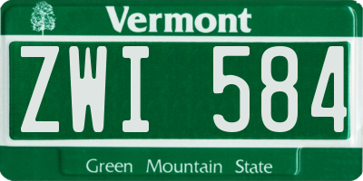 VT license plate ZWI584