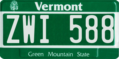 VT license plate ZWI588