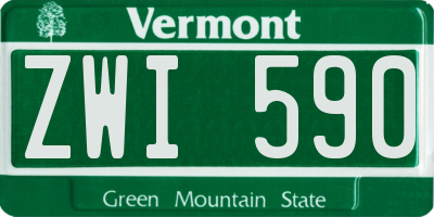 VT license plate ZWI590