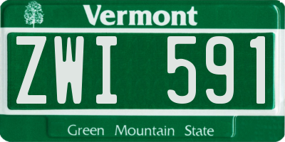 VT license plate ZWI591