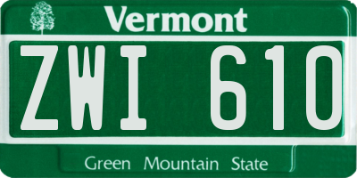 VT license plate ZWI610