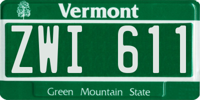 VT license plate ZWI611