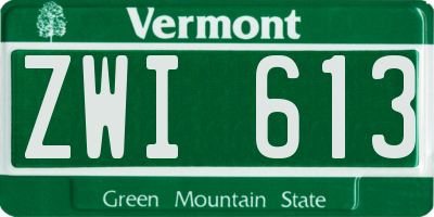 VT license plate ZWI613
