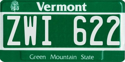 VT license plate ZWI622