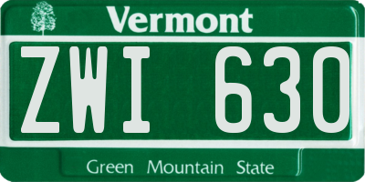 VT license plate ZWI630