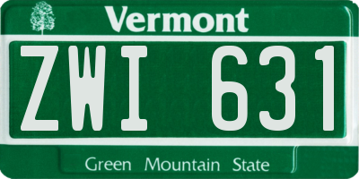 VT license plate ZWI631