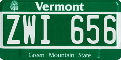 VT license plate ZWI656