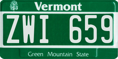 VT license plate ZWI659