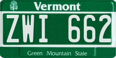 VT license plate ZWI662