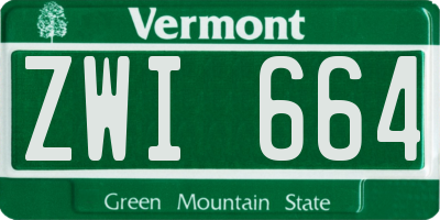 VT license plate ZWI664