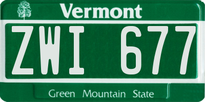 VT license plate ZWI677