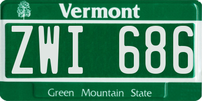 VT license plate ZWI686