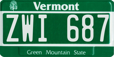 VT license plate ZWI687