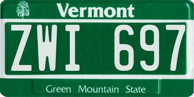 VT license plate ZWI697