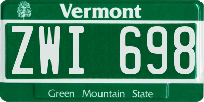 VT license plate ZWI698