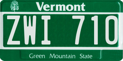 VT license plate ZWI710