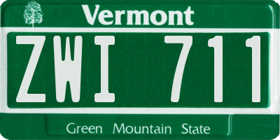 VT license plate ZWI711
