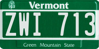 VT license plate ZWI713