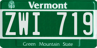 VT license plate ZWI719