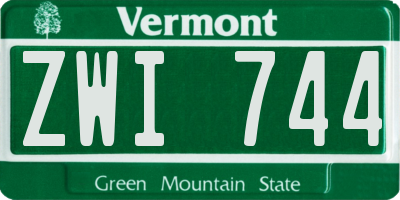 VT license plate ZWI744