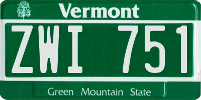 VT license plate ZWI751